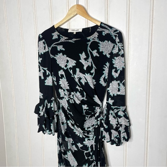 Diane Von Furstenberg Faridah Floral Mesh Dress sz M 93 - Picture 6 of 11